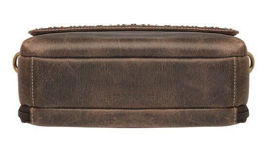 Gun Tote'n Mamas Distressed Buffalo Leather Shoulder Clutch in Brown